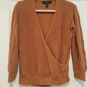 Forever 21 Tan V-Neck Sweater